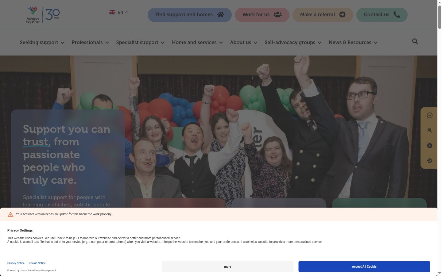 Screenshot of the consent banner shown before any interaction