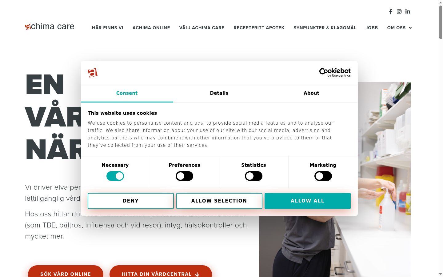 Capture d'écran de la bannière de consentement affichée avant toute interaction