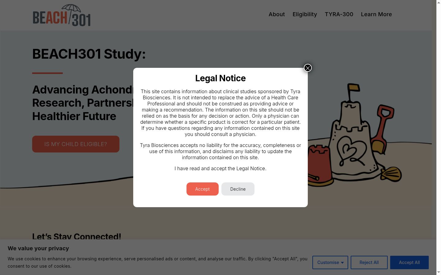 Screenshot del banner di consenso mostrato prima di qualsiasi interazione