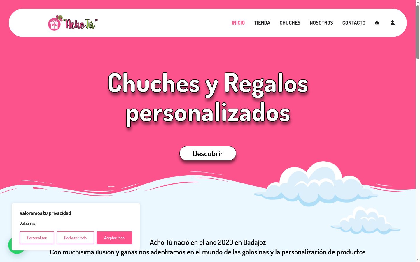 Screenshot of the consent banner shown before any interaction