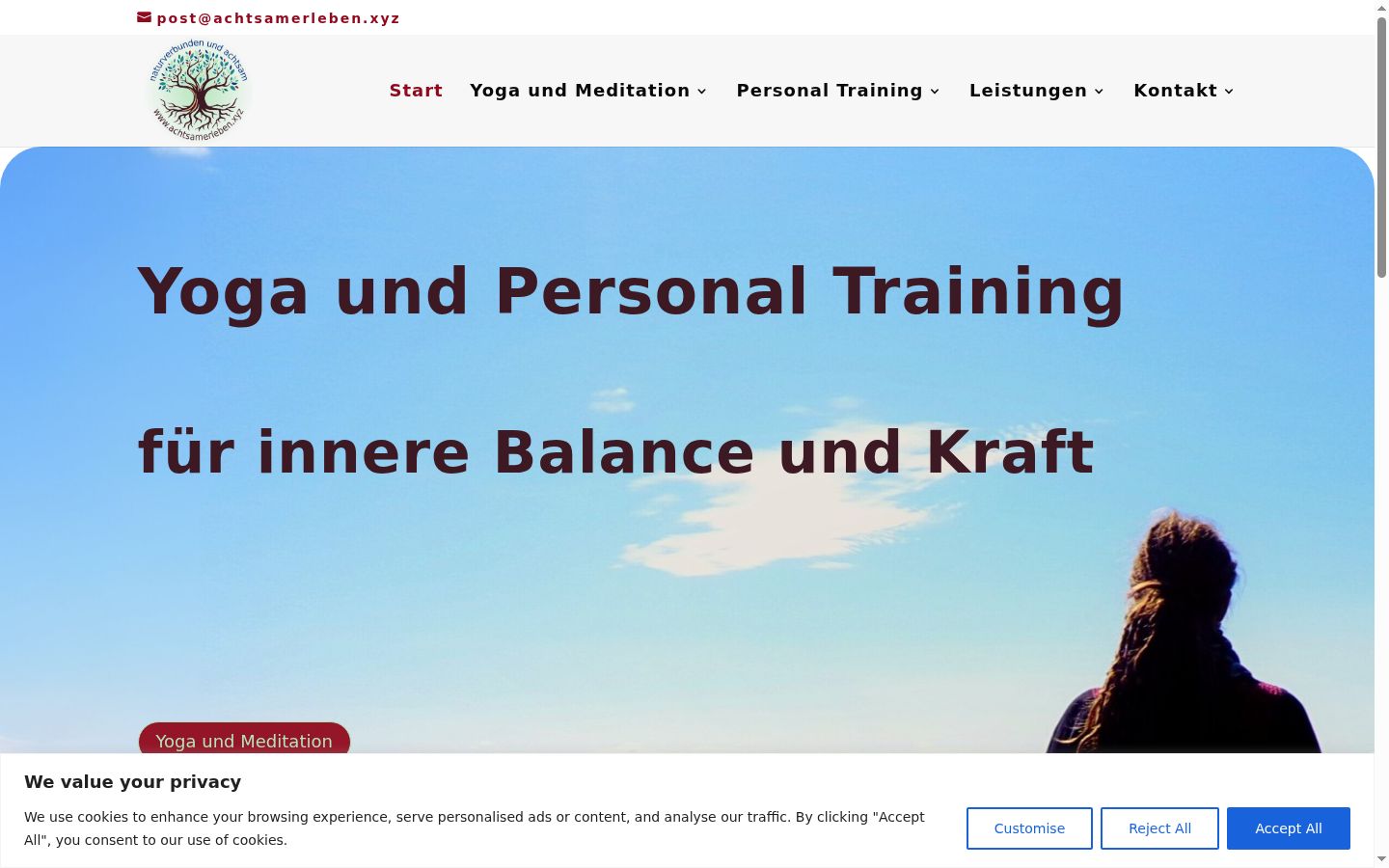 Screenshot des Einwilligungsbanners vor jeglicher Interaktion