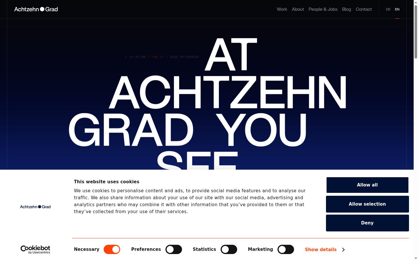 Screenshot del banner di consenso mostrato prima di qualsiasi interazione