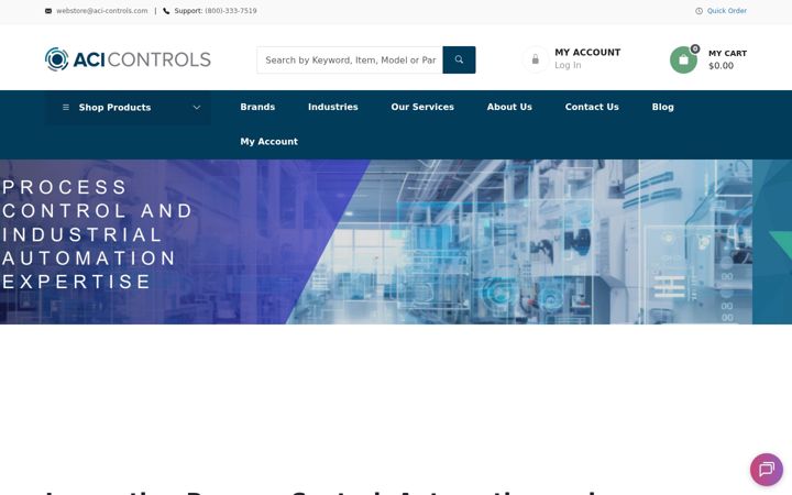 Screenshot of aci-controls.com