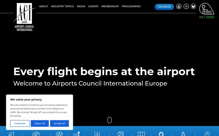 Screenshot of aci-europe.org