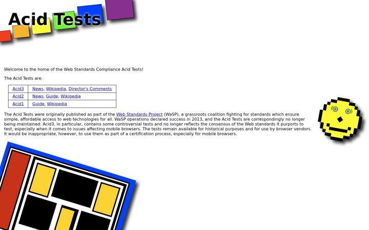 Screenshot of acidtests.org