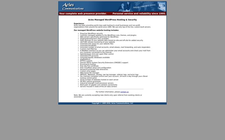 Screenshot of acies.com