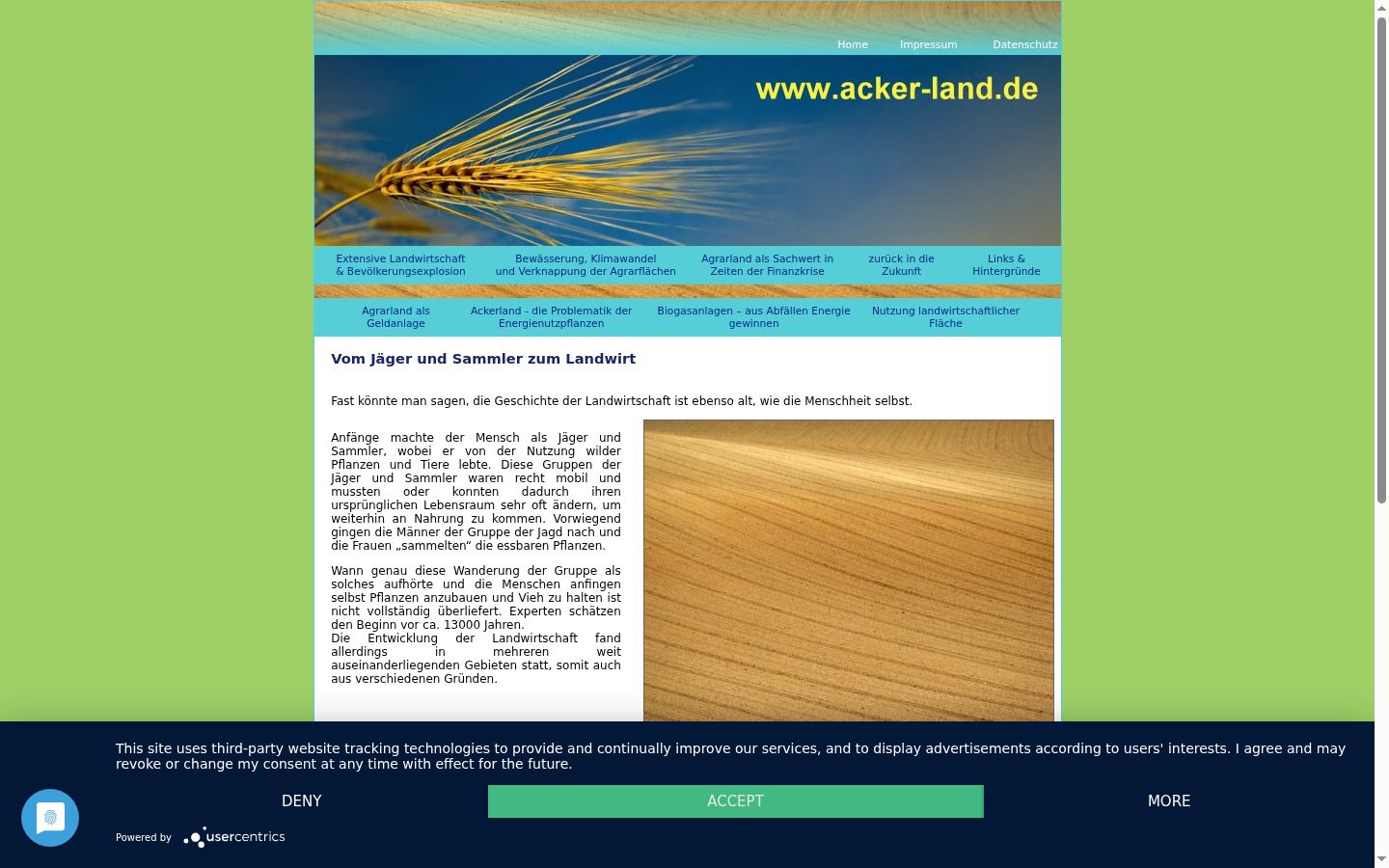 Screenshot tal-banner tal-kunsens muri qabel kwalunkwe interazzjoni