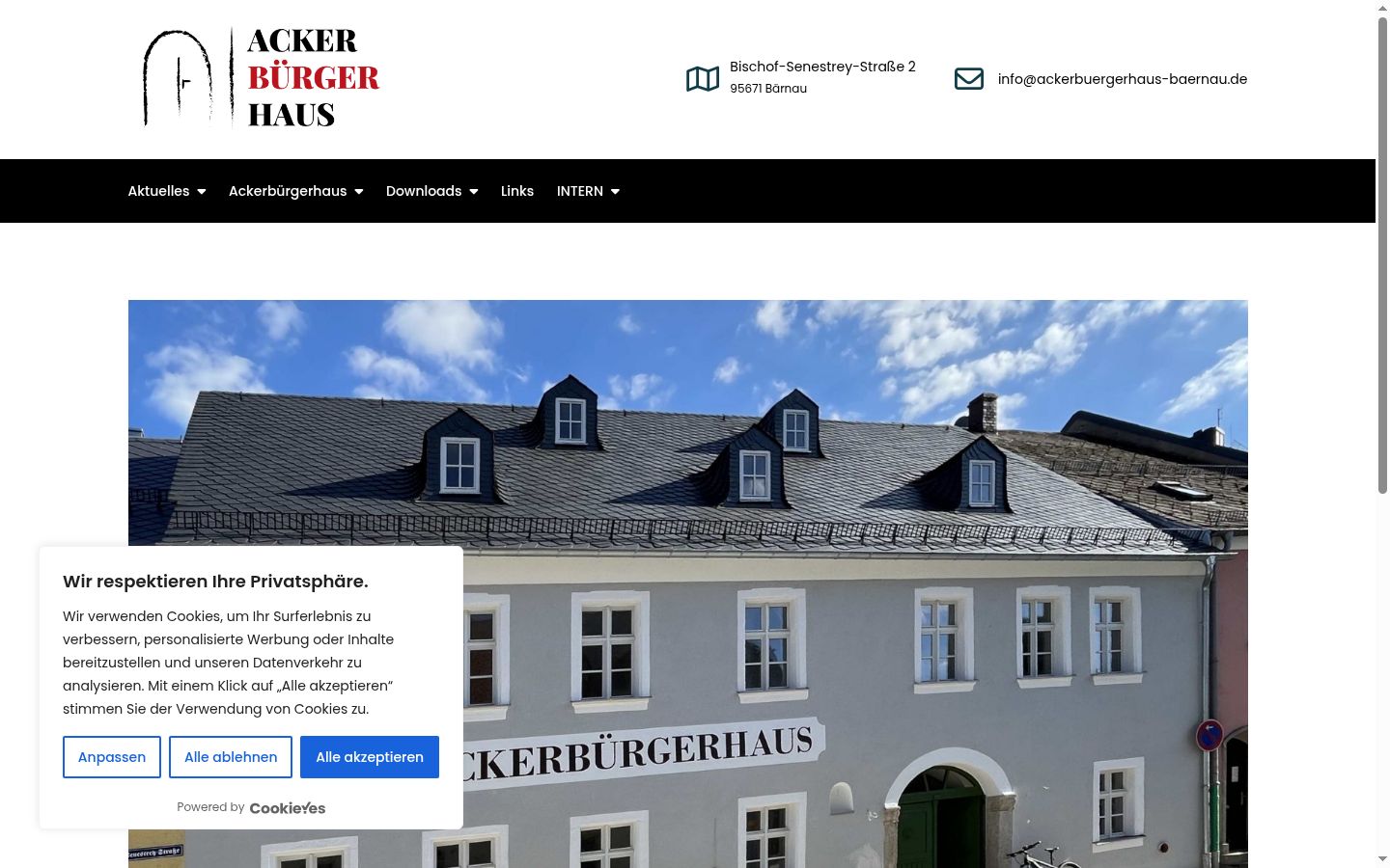 Skjermbilde av samtykkebanneret slik det vises før noen interaksjon