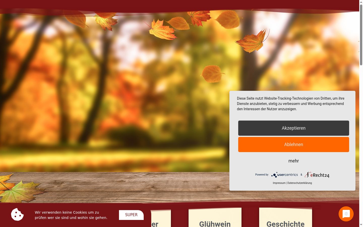 Screenshot of the consent banner shown before any interaction