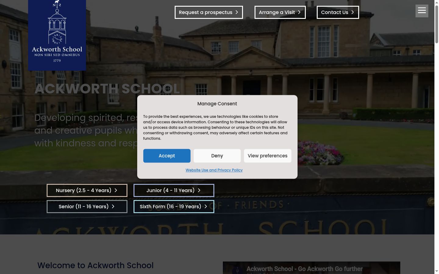Screenshot of the consent banner shown before any interaction