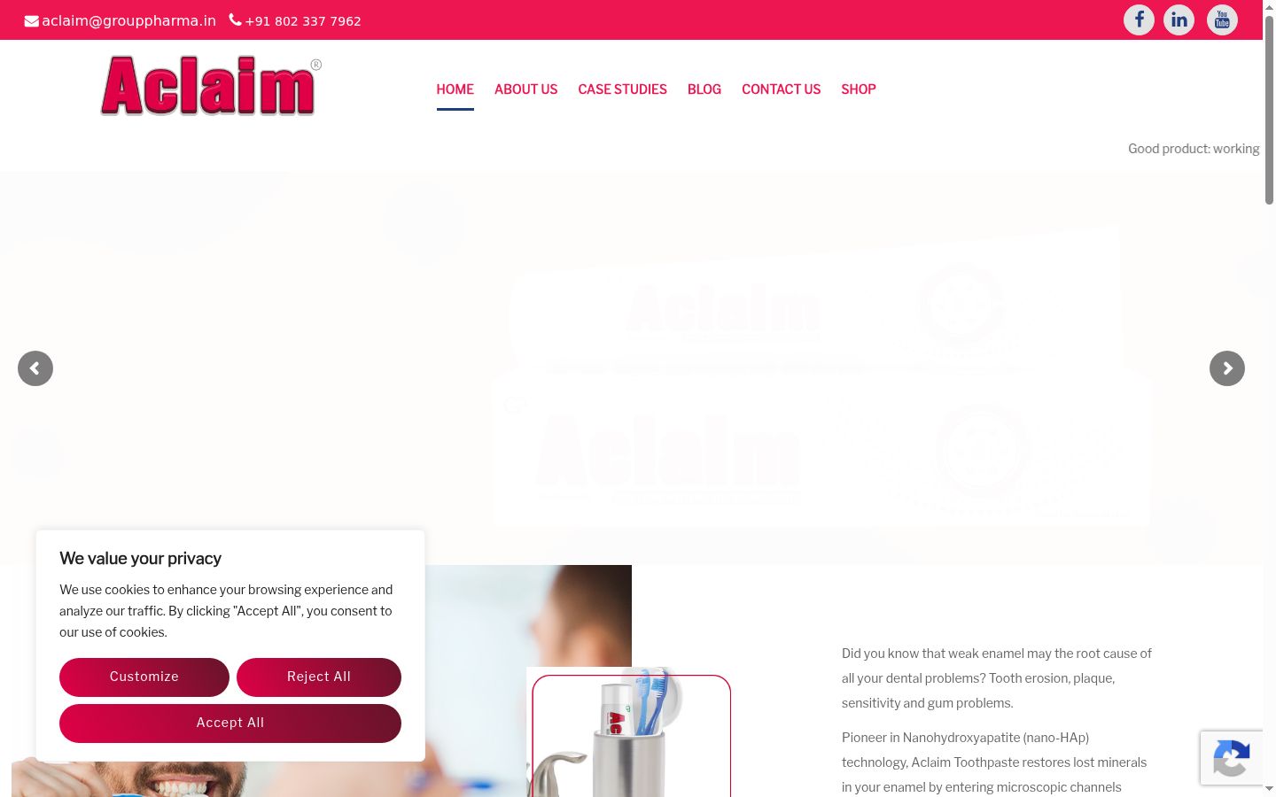 Sutikimo reklamjuostės, rodytos prieš bet kokią sąveiką, ekrano kopija