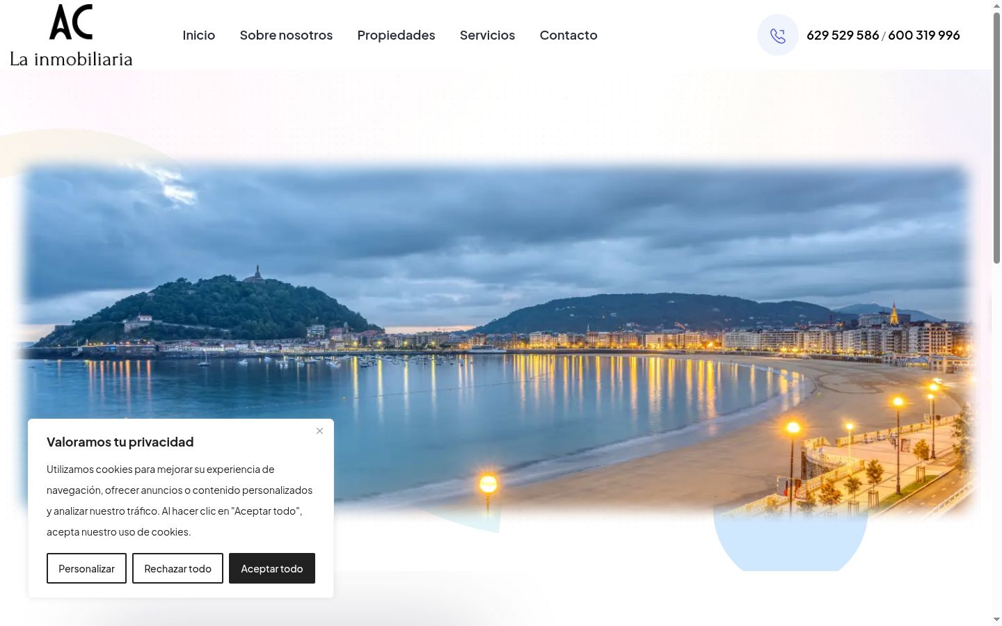 Screenshot of the consent banner shown before any interaction