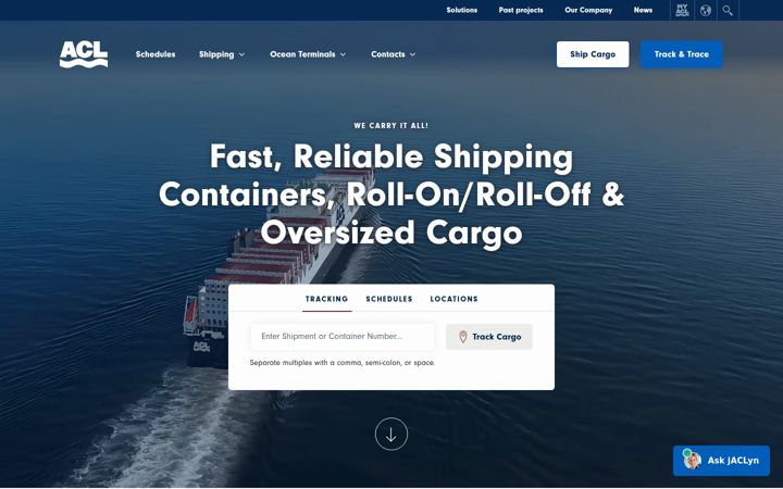 Screenshot of aclcargo.com