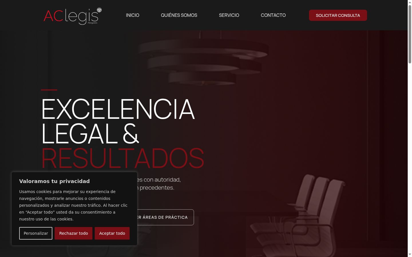 Screenshot of the consent banner shown before any interaction