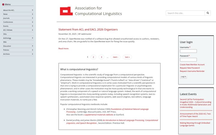 Ekrano kopija aclweb.org