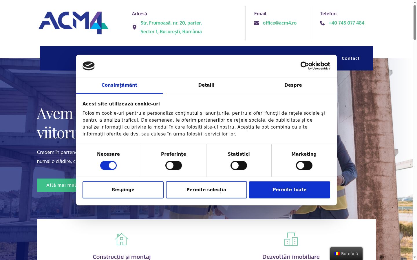 Capture d'écran de la bannière de consentement affichée avant toute interaction