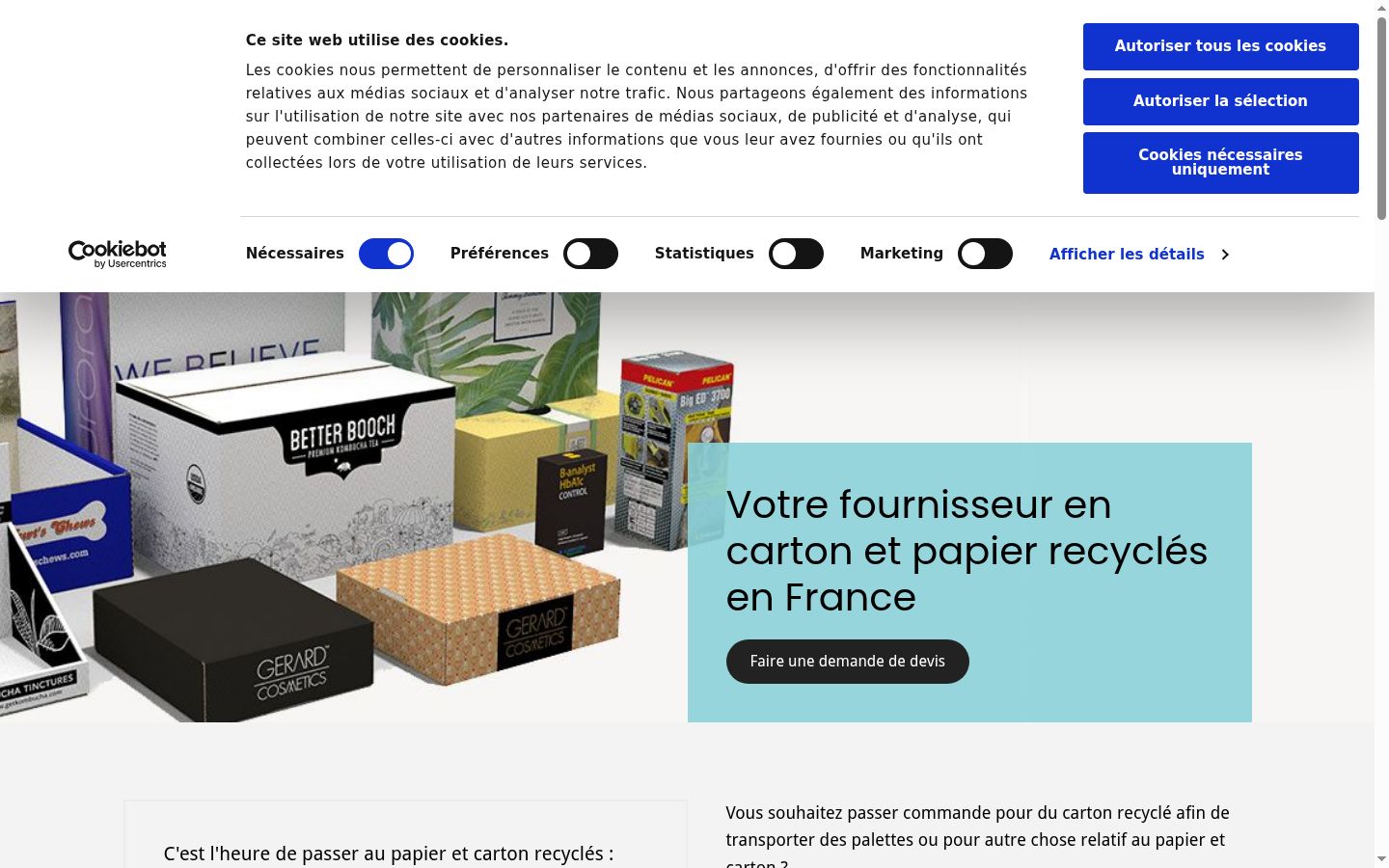 Screenshot van de toestemmingsbanner zoals getoond vóór enige interactie