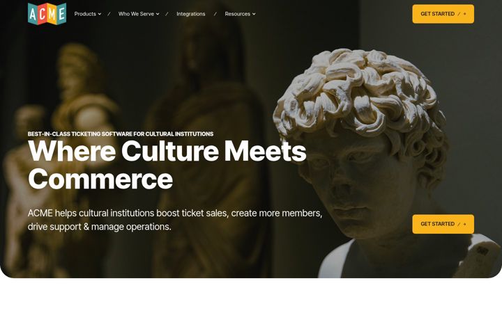 Screenshot of acmeticketing.com
