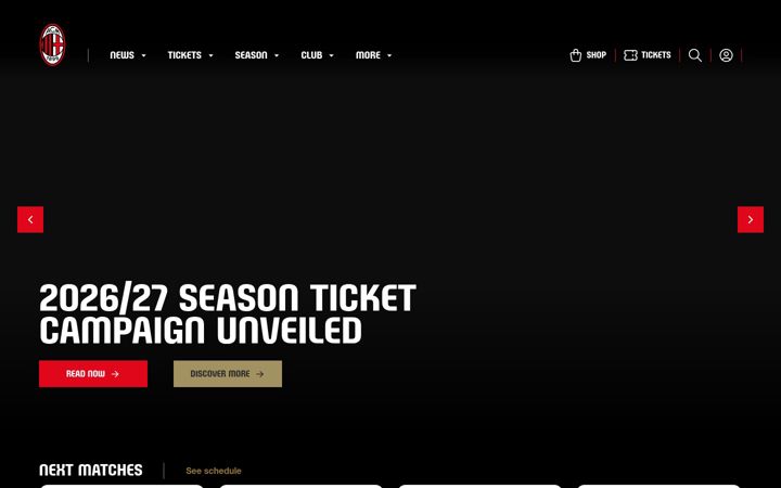 Capture d'écran de acmilan.com