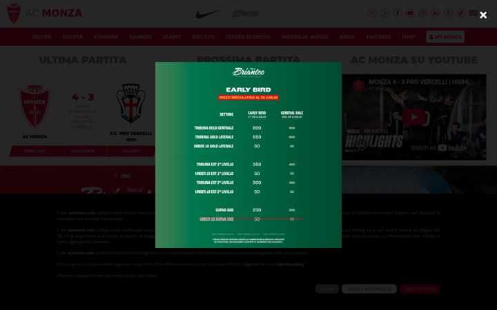 Screenshot of acmonza.com