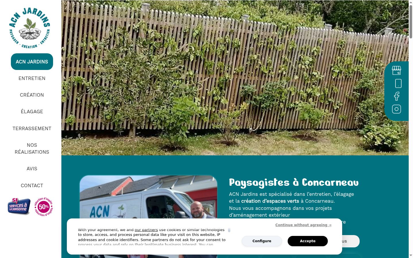 Screenshot of the consent banner shown before any interaction