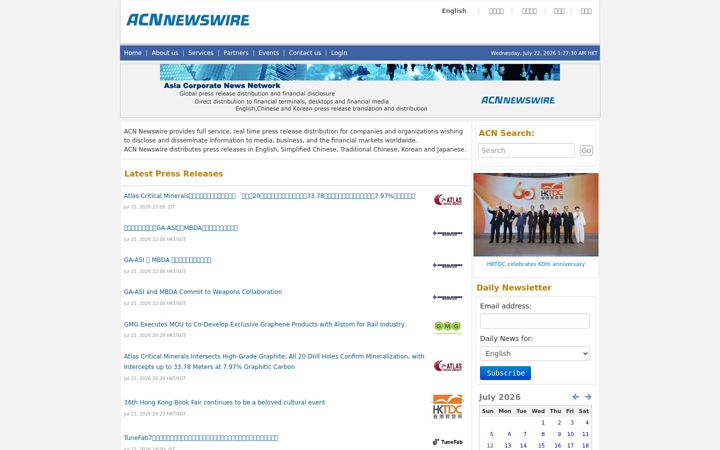 Zrzut ekranu acnnewswire.com