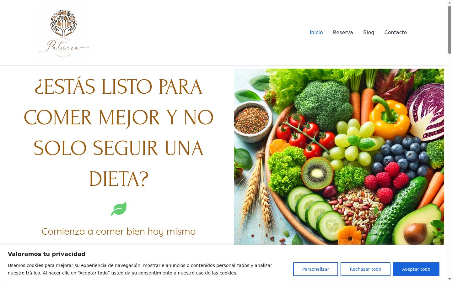 Captura de ecrã do banner de consentimento apresentado antes de qualquer interação
