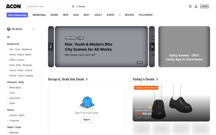 Screenshot of acon3d.com