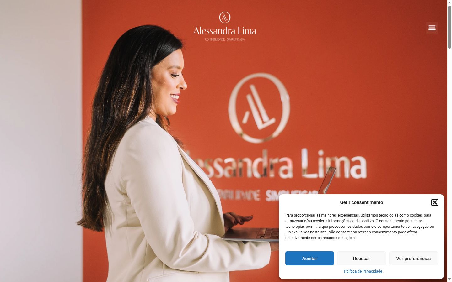 Captura de pantalla del banner de consentimiento mostrado antes de cualquier interacción