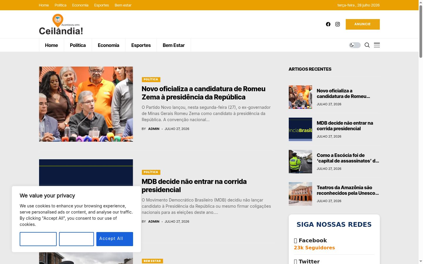 Snímek obrazovky baneru souhlasu zobrazeného před jakoukoli interakcí
