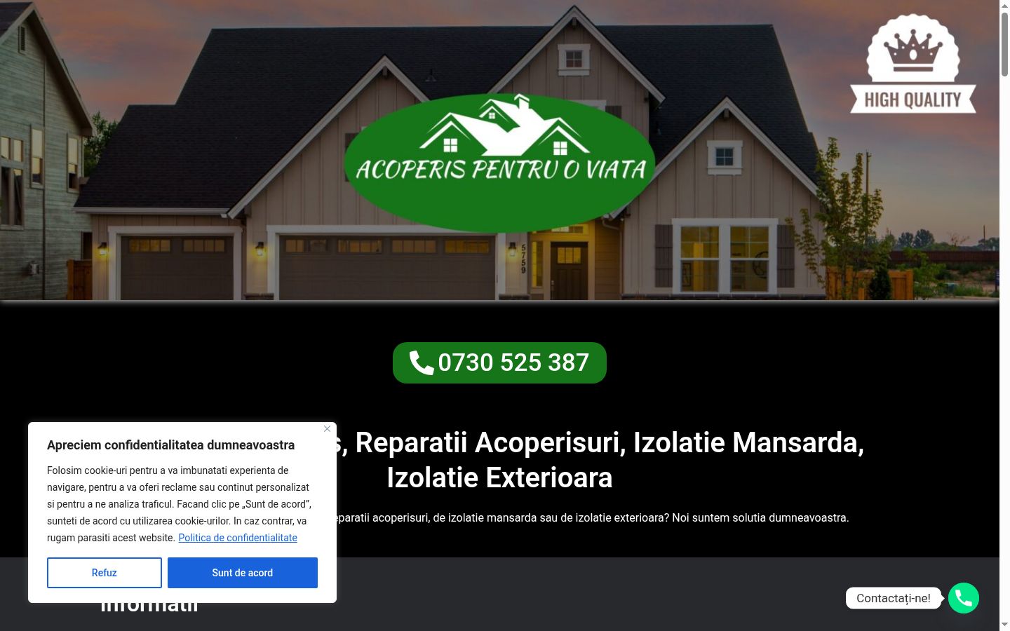 Screenshot of the consent banner shown before any interaction