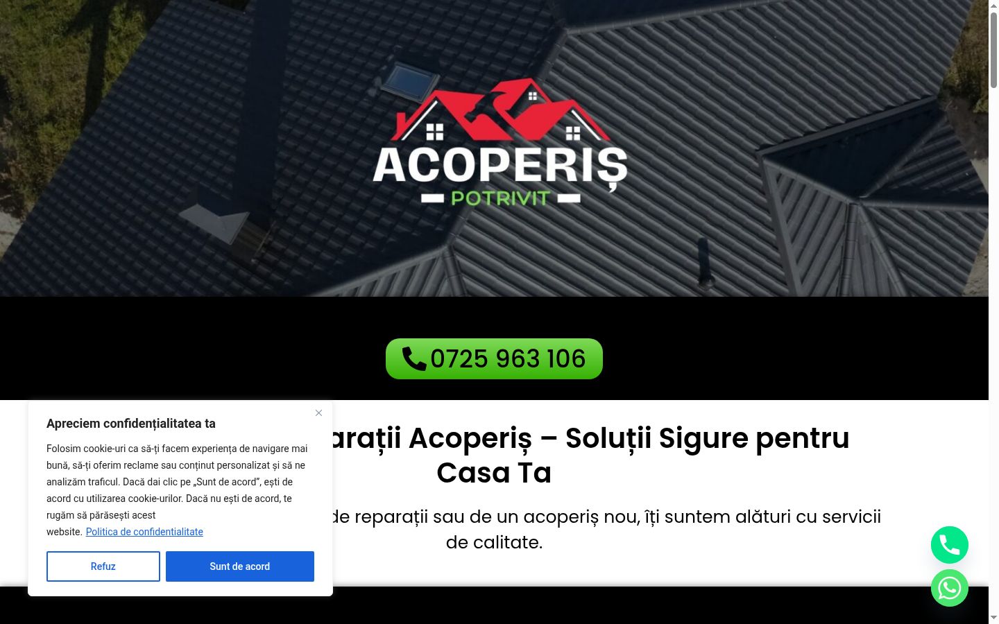 Screenshot of the consent banner shown before any interaction