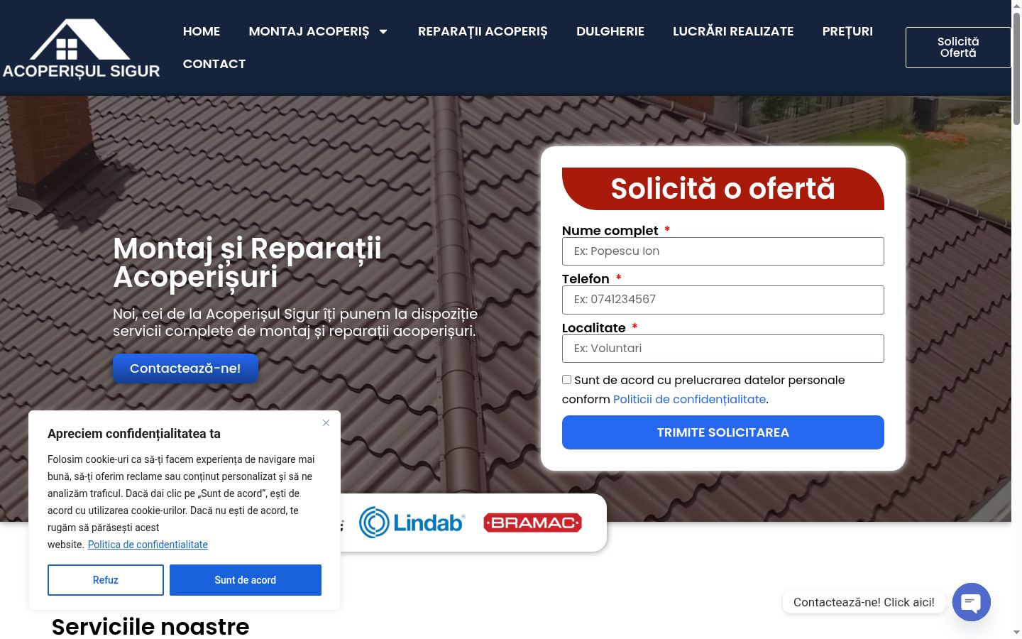 Sutikimo reklamjuostės, rodytos prieš bet kokią sąveiką, ekrano kopija