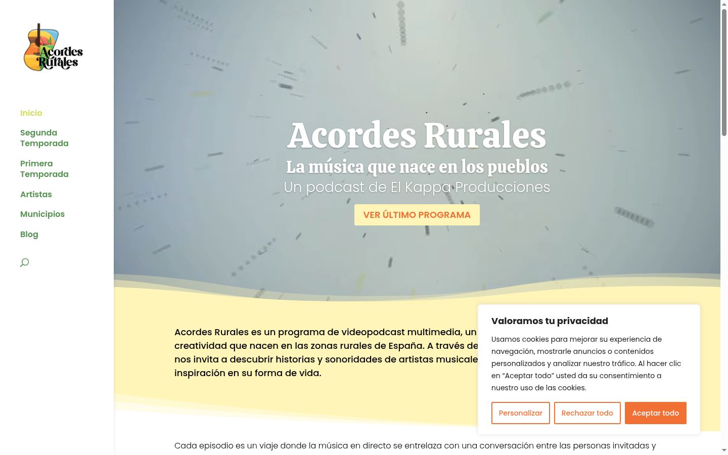 Screenshot del banner di consenso mostrato prima di qualsiasi interazione