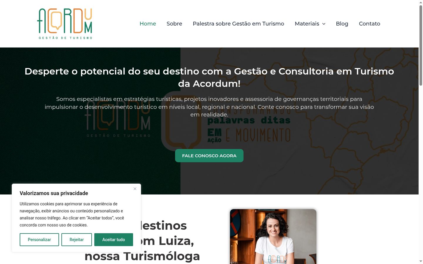Screenshot del banner di consenso mostrato prima di qualsiasi interazione