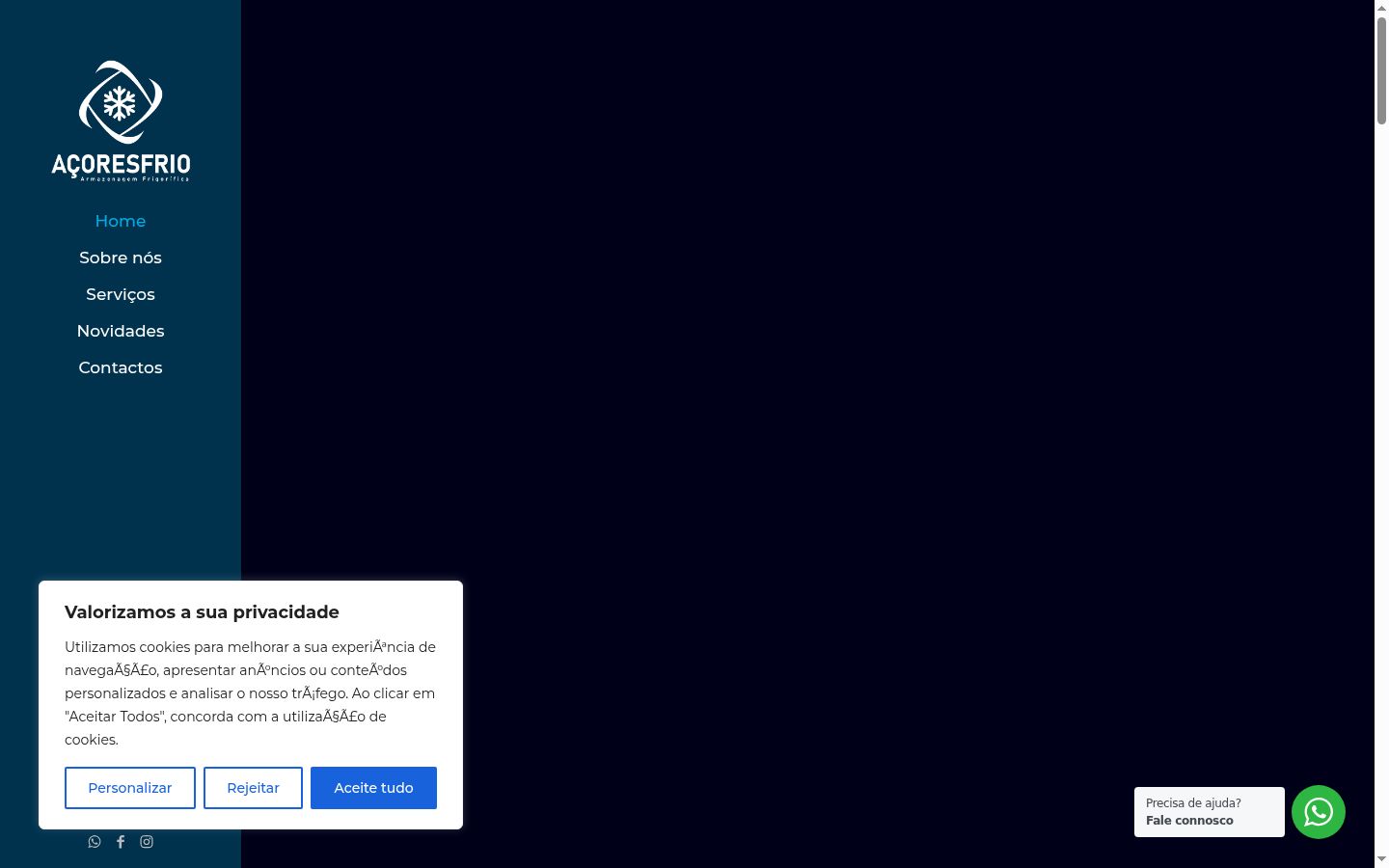 Screenshot of the consent banner shown before any interaction