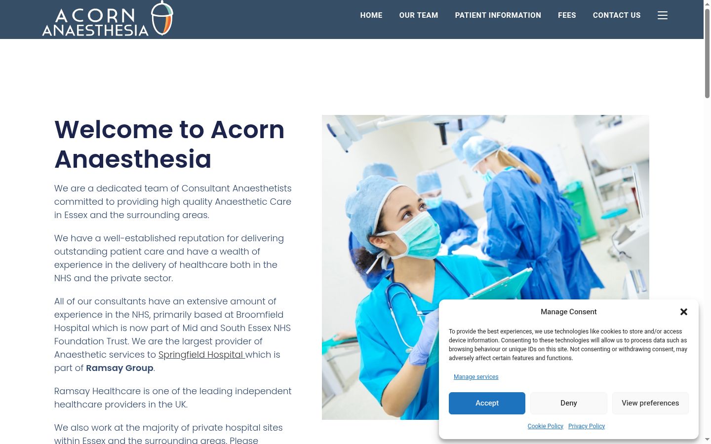 Screenshot of the consent banner shown before any interaction