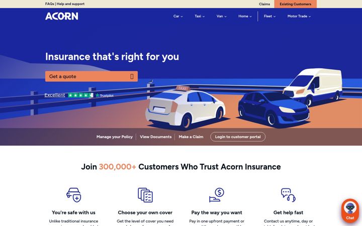 Screenshot of acorninsure.co.uk