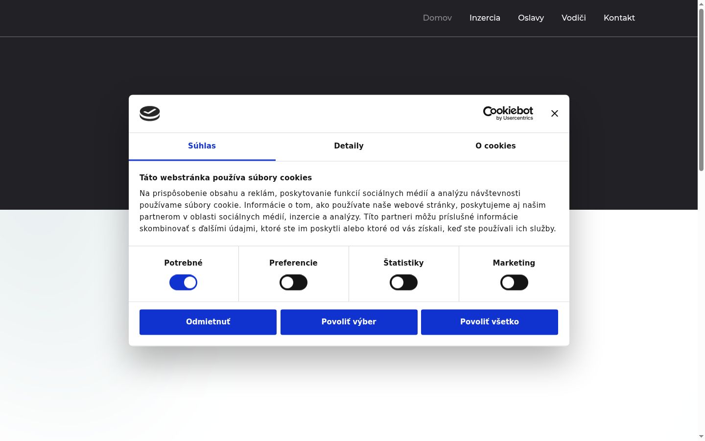 Capture d'écran de la bannière de consentement affichée avant toute interaction
