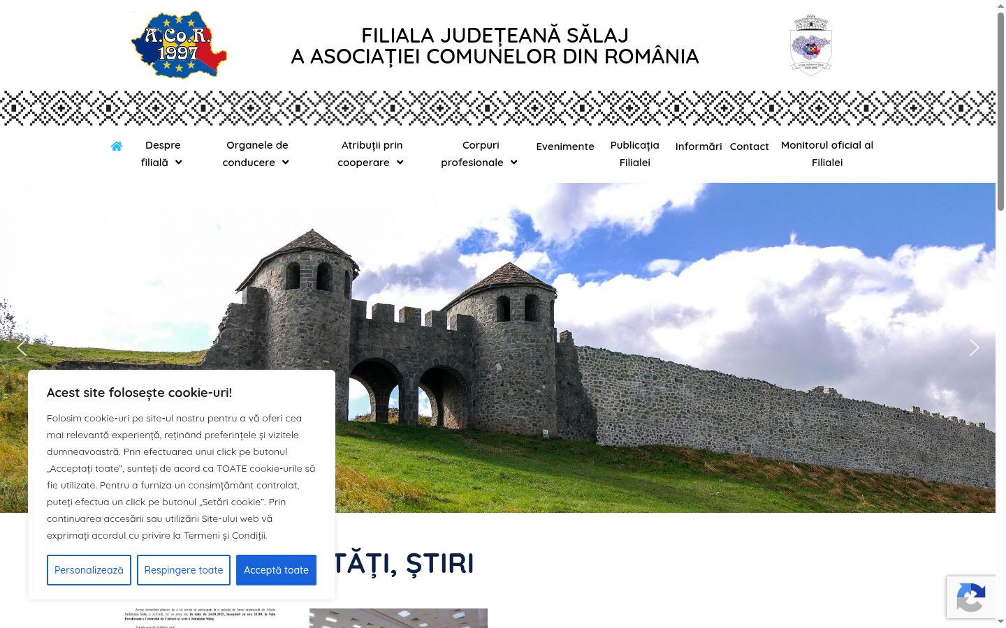Captura de ecrã do banner de consentimento apresentado antes de qualquer interação