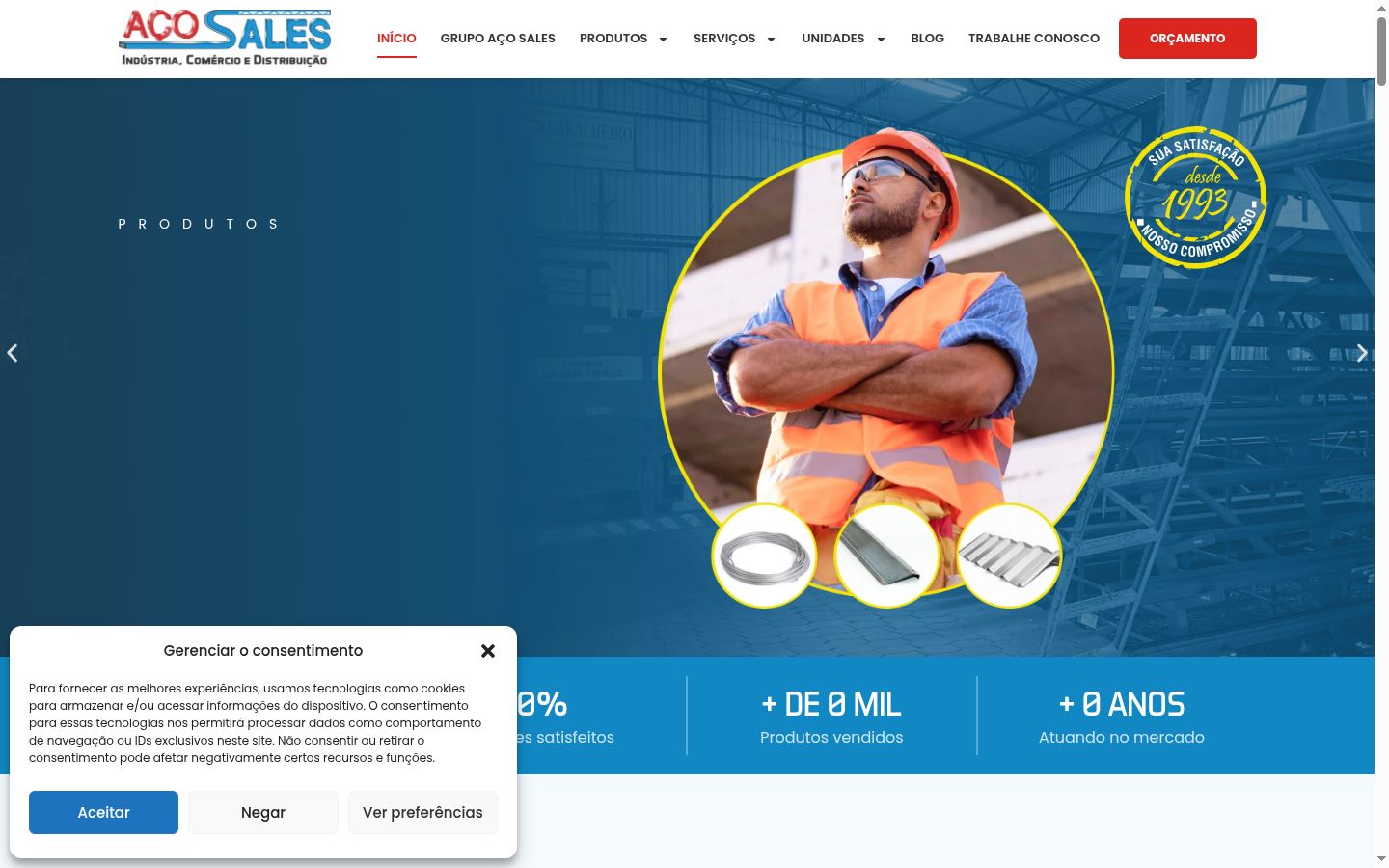 Screenshot of the consent banner shown before any interaction