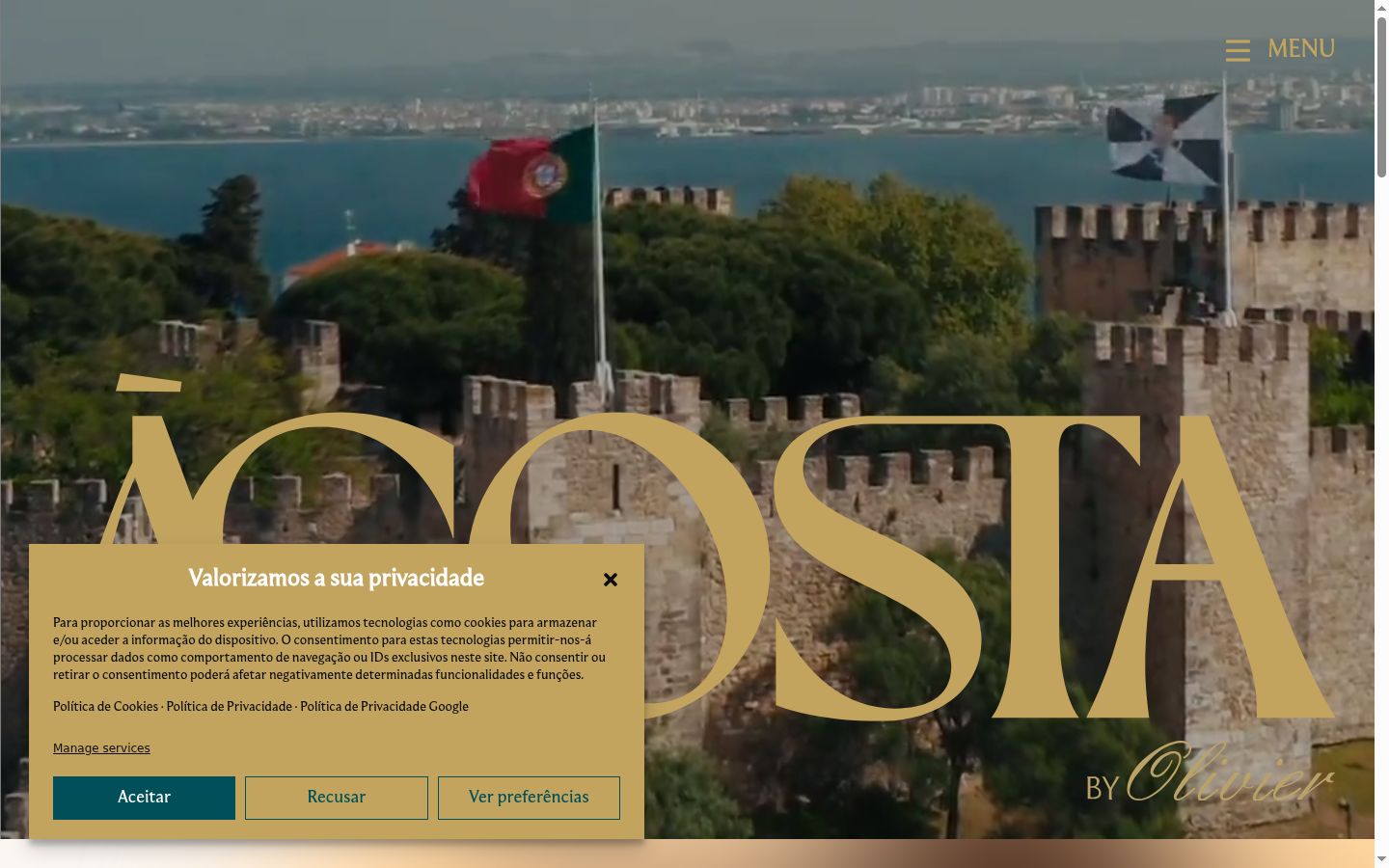 Screenshot van de toestemmingsbanner zoals getoond vóór enige interactie