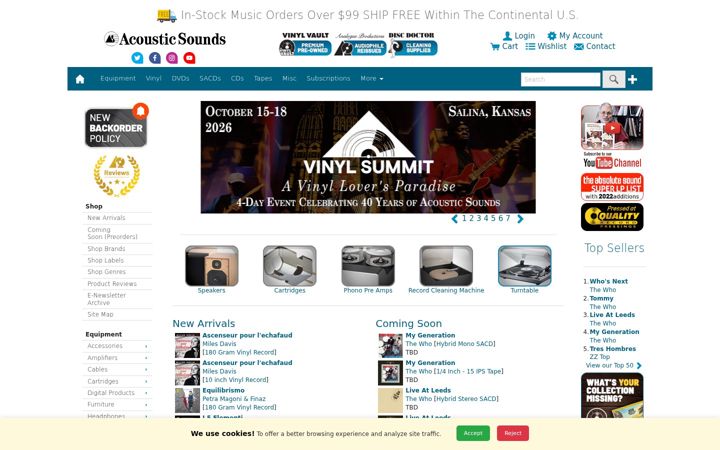 Screenshot of acousticsounds.com