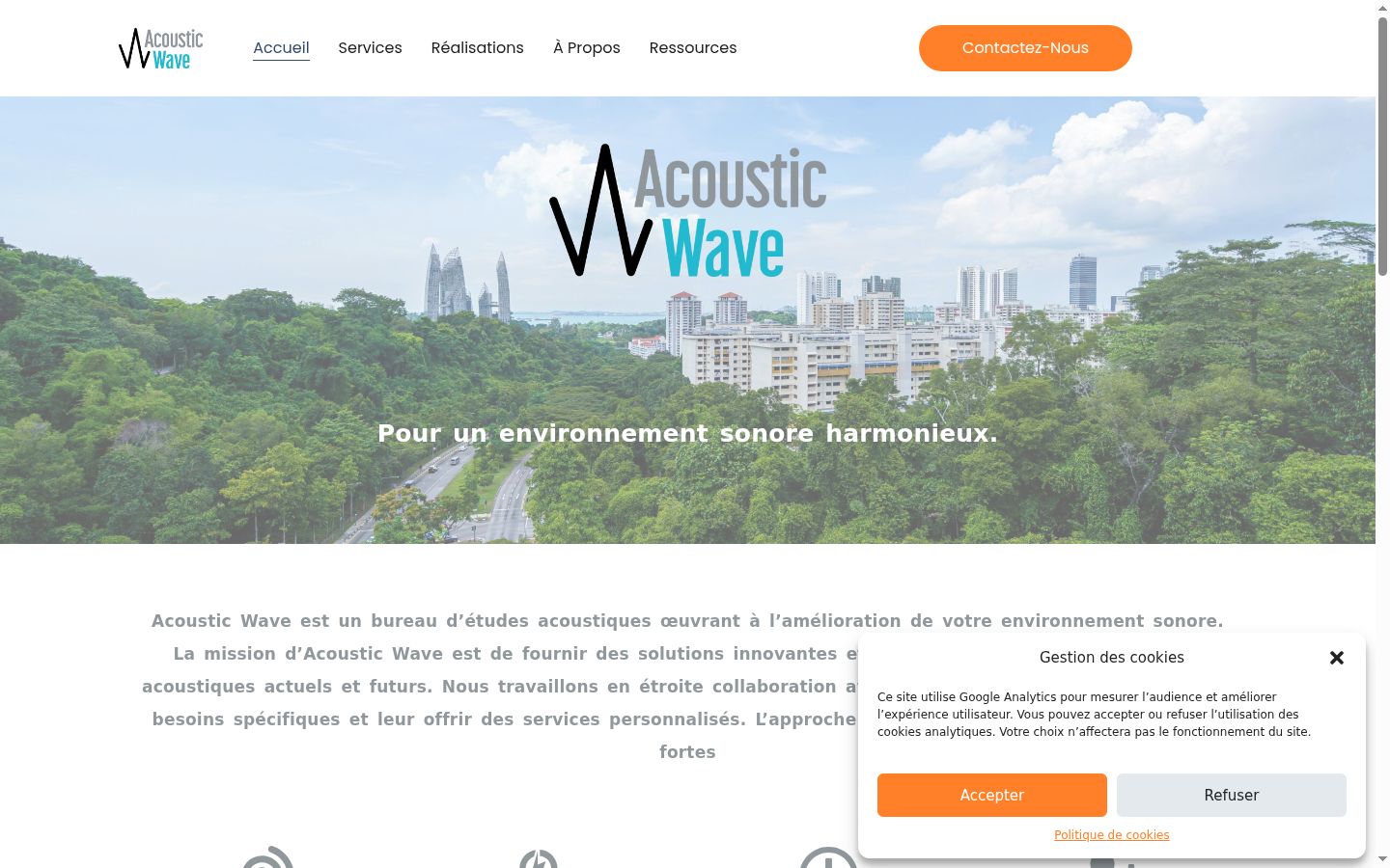 Screenshot of the consent banner shown before any interaction