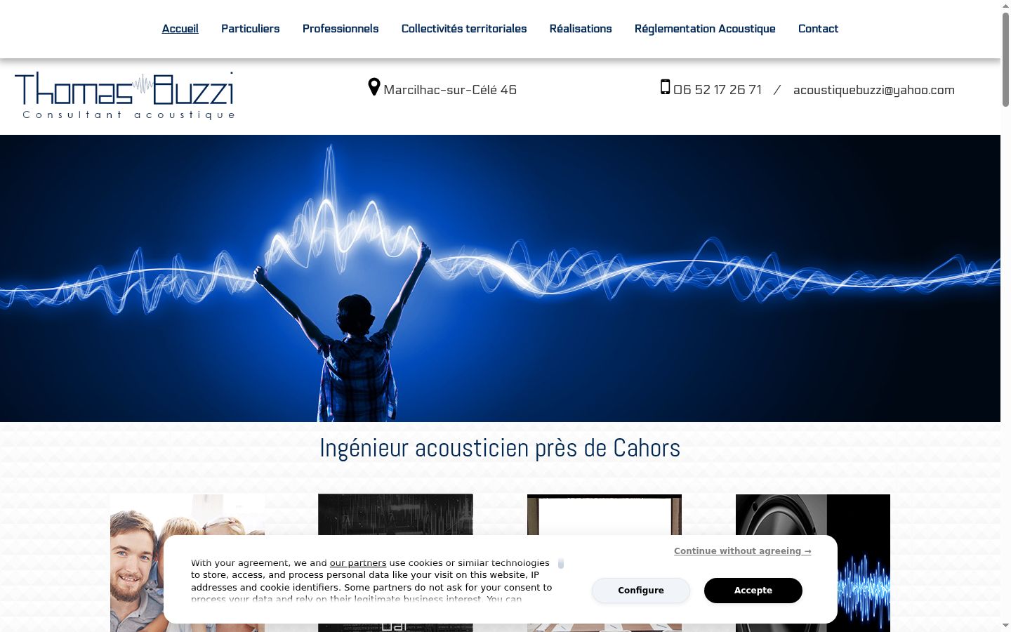 Capture d'écran de la bannière de consentement affichée avant toute interaction