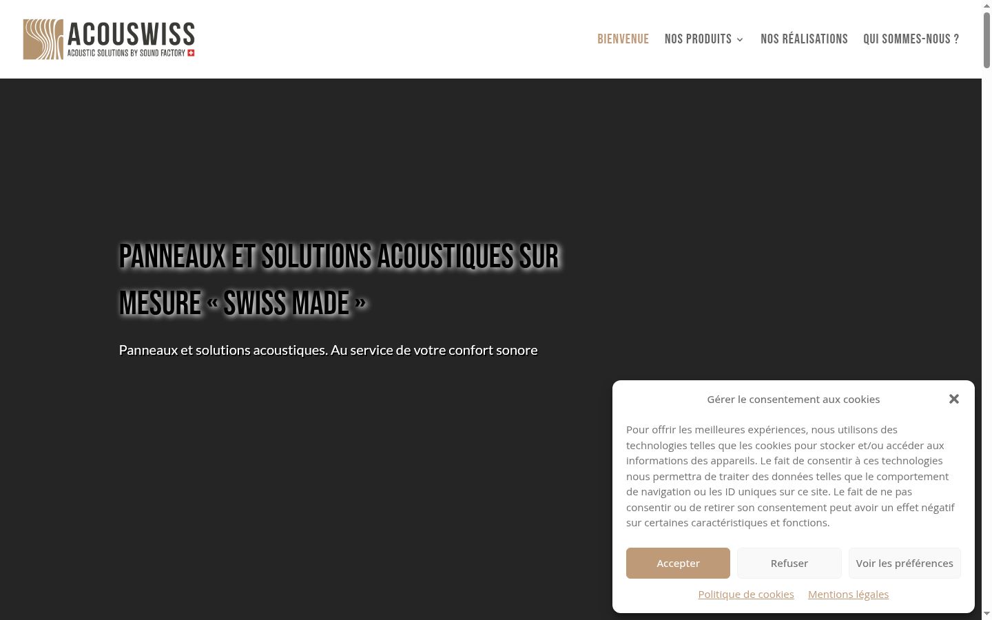 Screenshot of the consent banner shown before any interaction
