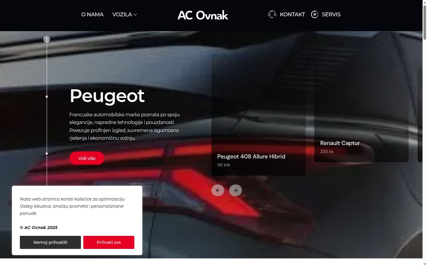 Captura de ecrã do banner de consentimento apresentado antes de qualquer interação