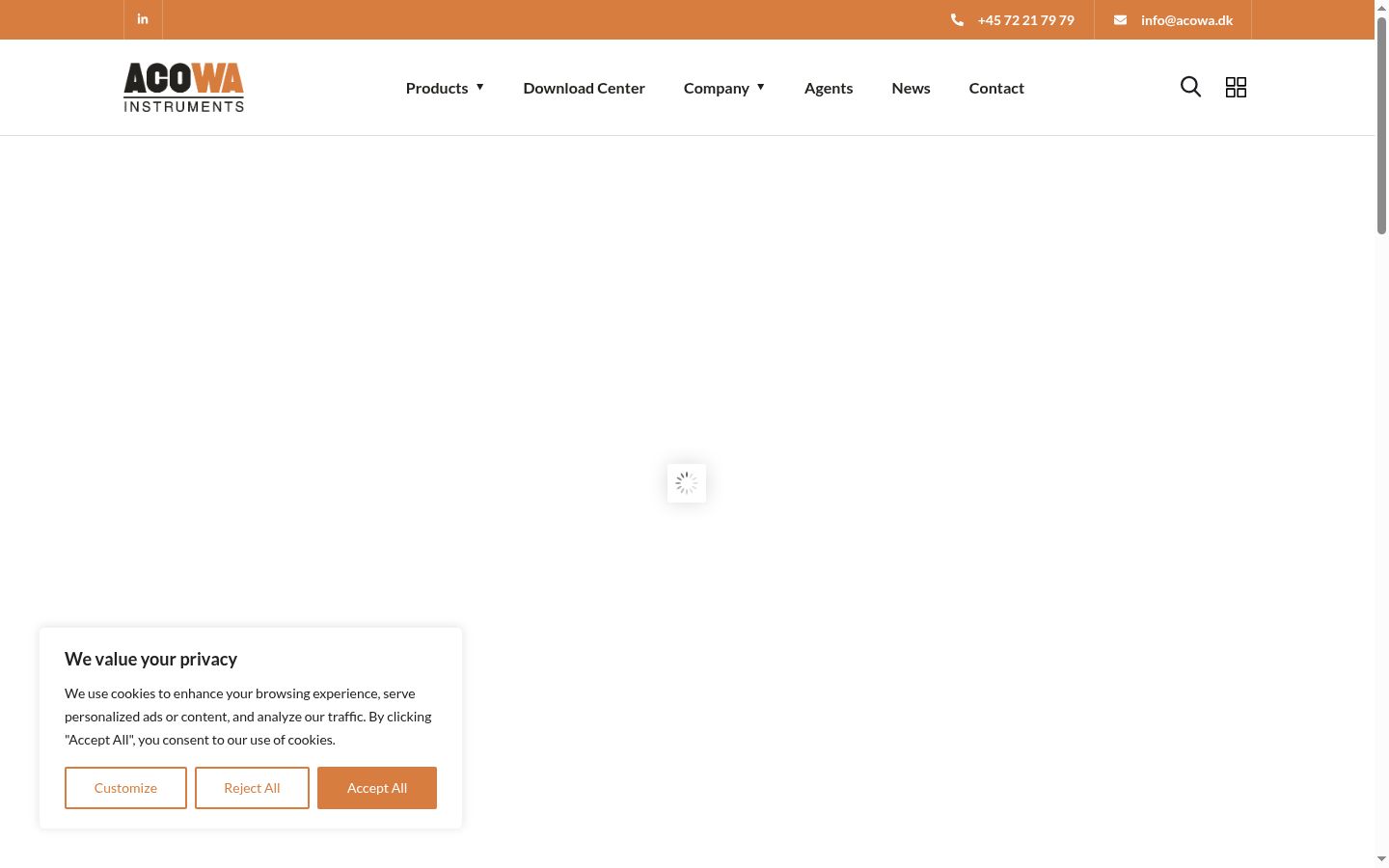 Captura de ecrã do banner de consentimento apresentado antes de qualquer interação