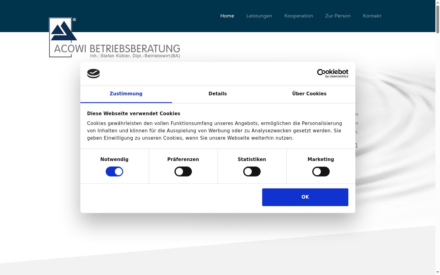 Zrzut ekranu banera zgody wyświetlanego przed jakąkolwiek interakcją
