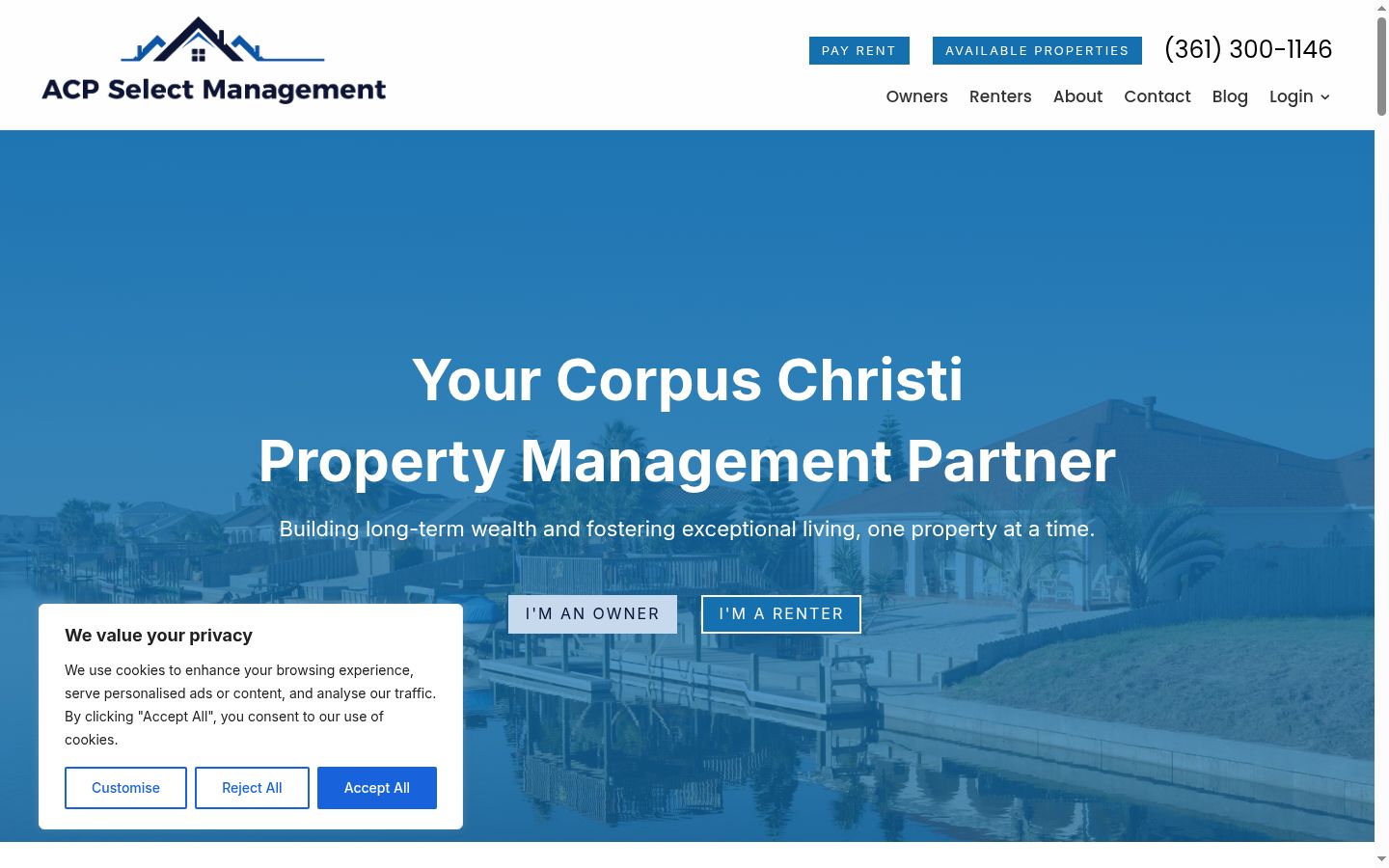 Screenshot of the consent banner shown before any interaction